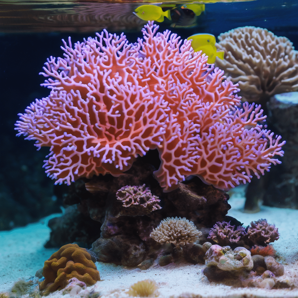 Picture of a xenia coral in the middle of a beautiful reef tank in someone's home.