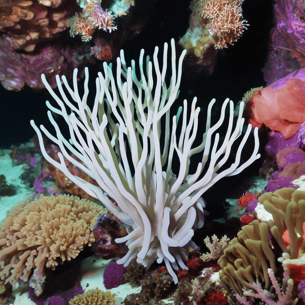 Picture of a organ pipe coral in the middle of a beautiful reef tank in someone's home.